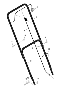 Handle Assembly Diagram and Parts List for 20111X194B 2001 Briggs and Stratton Lawn Mower